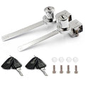 XIEHE 318 Sliding Window Locks, Closet Locks for Sliding Glass Doors with 2 Keys, Display Cabinet Showcase Lock with Chrome Finish, No Drill Burglar Bars for Sliding Doors (2 Pack, Keyed Alike) - size: 2pack, Keyed Alike