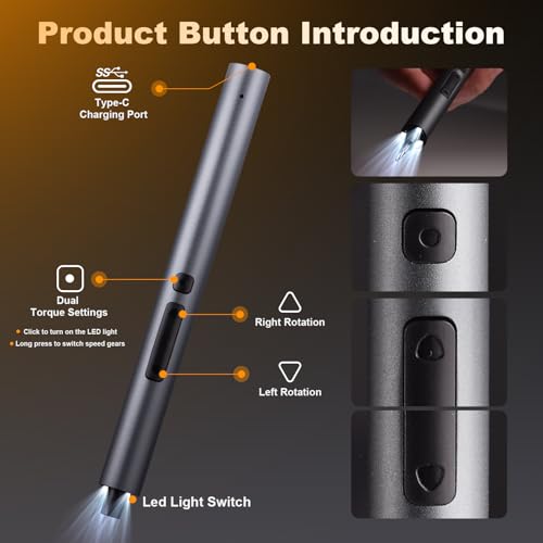 Electric Screwdriver, 75 IN 1 Precision Screwdriver Set with 3 Torque Settings, Magnetic Storage & LED Light, S2 Steel Mini Power Screwdriver Repair Tool Kit for Electronics, Camera (Dark Blue)