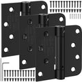 4 Inch Self Closing Door Hinges, Spring Hinges Self Closing Matte Black - color: Matte Black, Square & 5/8" Radius, size: 4" 3 Pack