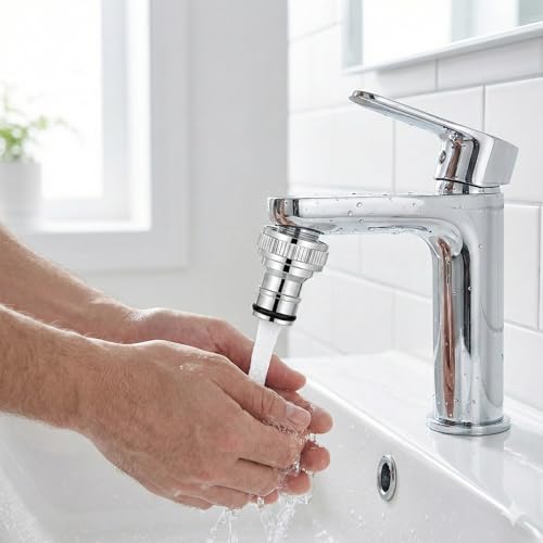 6 Pcs Faucet Tap Quick Connector Kit, 4 pcs Washing Machine Quick Connectors & 2 Universal Faucet Adapters for Portable Washer Thread Sink Adapter for Garden Hose, Dishwasher, Car Wash
