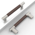 Brown & Nickel Knurled Cabinet Handles Kitchen Pulls 3.75 Inch 10 Pack - color: Brown and Nickel, size: 3.75" Hole Center