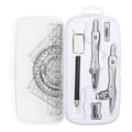 Unjoo Math Geometry Set 10 Pcs, Compass and Protractor for Students(Grey - color: Grey