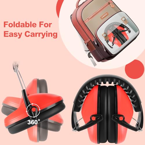 Floriogra Noise Cancelling Headphones for Kids/Toddler 28dB SNR Ear Muffs - color: Red