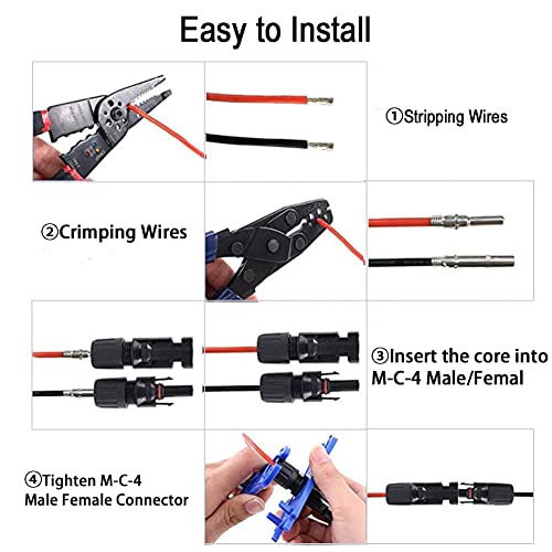 5 Pairs Solar Connectors M-C-4 Male/Female IP67 Waterproof Solar Panel Cable Connectors with Spanners - color: 5pair MC4+1pair Spanner