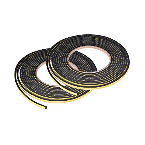 uxcell Sealing Foam Tape 5mm Wide 3mm Thick 4m/13ft Long, Self Adhesive Weather Strip for Window Door Insulation, Pack of 2 - size: 5mmx3mmx4m