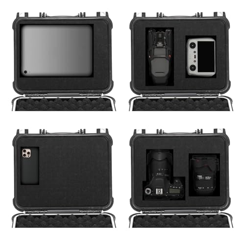 Mayouko 13.4" Waterproof Plastic Toolbox with Foam Insert, 13.4" x 11.6" x 6", IP67 Lockable Storage Box, Customizable Foam, Shockproof Hard Case Weatherproof Container, Protective Hard Camera Case - size: 13.4"Lx 11.6"Wx 6"H