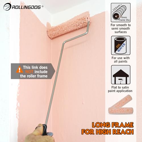 ROLLINGDOG 6" Paint Roller Covers Microfiber Paint Roller Sleeves - color: 8PC Microfiber Roller Sleeves