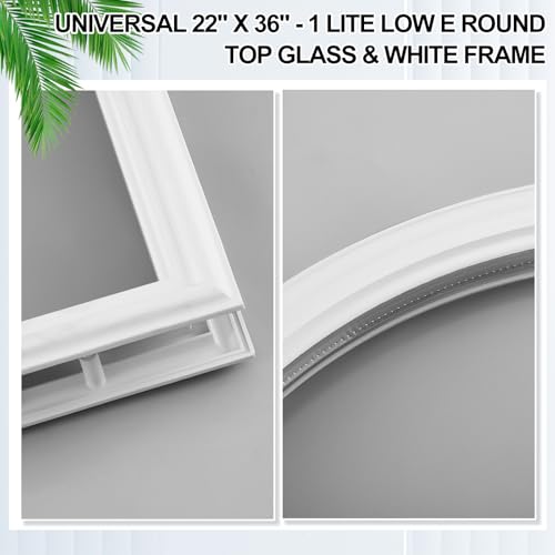 22 x 36 Entry Door Glass Insert with Low-e Glass, 1 Lite Round Top - size: 22 x 36, style: 1 Lite Round Top