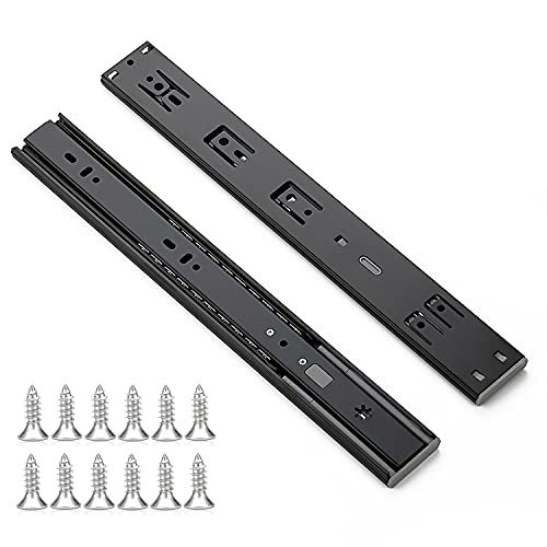 Ravinte Matte Black Soft Close Drawer Slides 14 Inch 1 Pairs 2 Pack - color: Black, size: 14 Inch