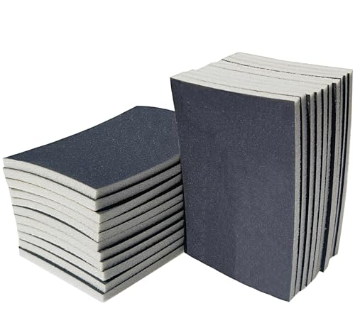 20 PCS 3 x 4 Inch 1000 Grit Sanding Sponge, Fine Sanding Sponges Pads, Soft Foam Hand Sander Block Wet Dry Sandpaper for Model Drywall Metal Wood Furniture Polishing - style: 1000 Grit