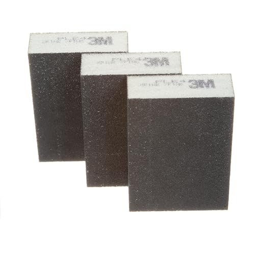 3M Extra Fine/Fine Sanding Sponge, 3-3/4-in x 2-5/8-in x 1-in, 3-Pack