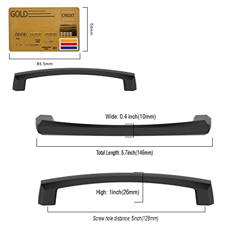 Amerdeco 10 Pack Matte Black Cabinet Pulls 5 Inch(128MM) Hole Centers Kitchen Cabinet Handles Hardware Kitchen Handles for Cabinets Cupboard Handles Drawer Pulls ZH0032 - color: Matte Black, size: 5"/128MM Hole Center