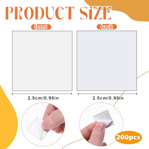 200 Pcs 1 Inch Mini Square Mirror Tiles Adhesive Small Craft Mirrors Acrylic Mirror Wall Stickers for Home Wall Table Decor Crafts DIY Projects