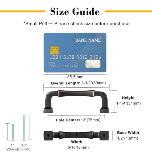 3 Inch Antique Brass Cabinet Pulls Kitchen Handles 10 Pack 3175 - color: Antique Brass, size: 3 In Hole Distance