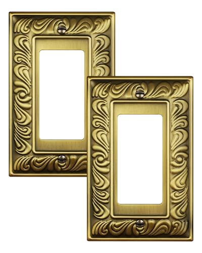 2-Pack Paisley Pattern Decorator Outlet Cover Plate, Metal Switch Plates - style: 1 Decorator 2PK