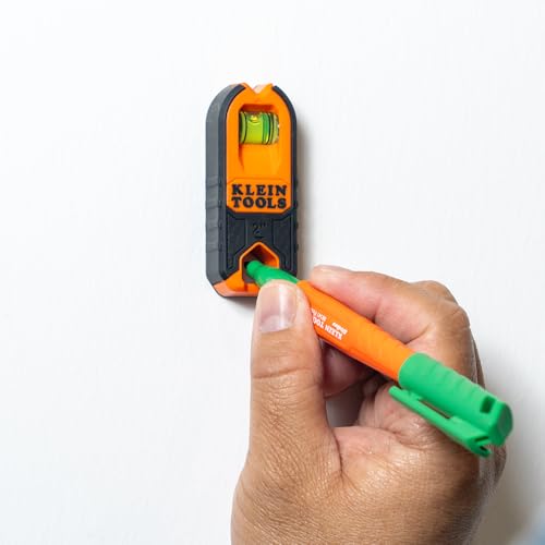 Klein Tools MSF1002 Magnetic Stud Finder and Level, Compact, Wood and Metal Detector with Bubble Vial for Accurate Markings, Felt Pad Backing, 2-Pack - size: Pack of Two
