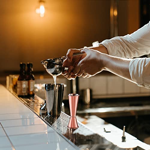 Briout Double Cocktail Jigger for Bartending, 2OZ 1OZ,Rolled Edge Rose Gold - color: Rose Gold, size: Rolled Edge-1oz/2oz-1PC