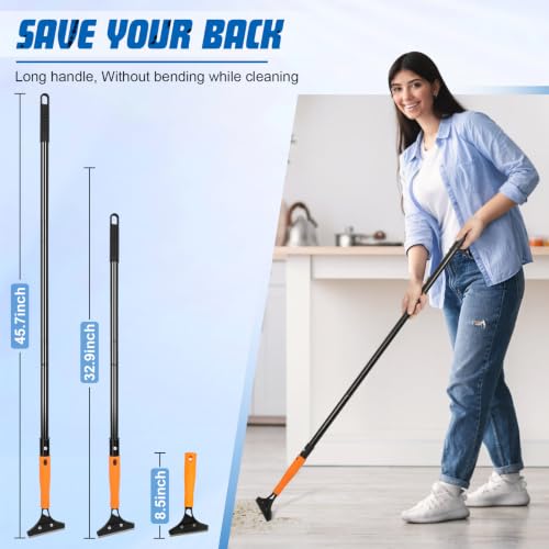 Heavy Duty Floor Scraper with Long Handle,4 Inch Razor Blade Scraper Tool