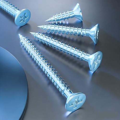 Wensilon # 4X3/4 (550PCS) Flat Head Galvanizing Wooden Screw # 3X20, Quick Metal self Tapping Flat Head - color: Galvanizing, size: #4x3/4"