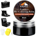 Black Leather Repair Kit, Recoloring Balm, Leather Dye | Restore Scratches, Faded & Aged Leather & Vinyl Couches, Boots, Car Seats & Furniture - color: Black