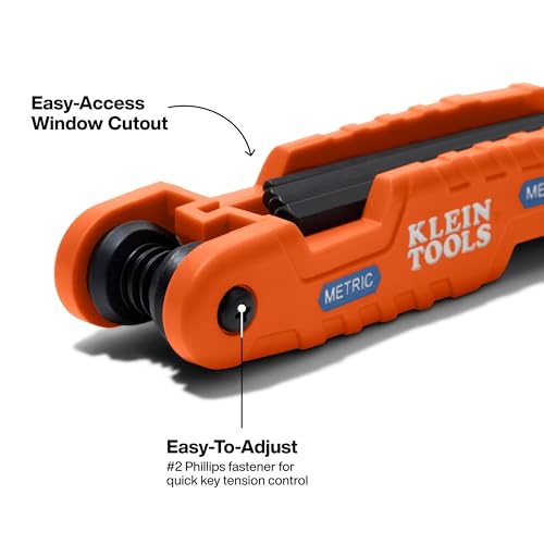 Klein Tools 70550M Pro Folding Hex Key Set, 10-Key Metric Sizes 1.5mm to 12mm, Industrial Strength Heat Treated Alloy Steel - style: 10-Key Metric