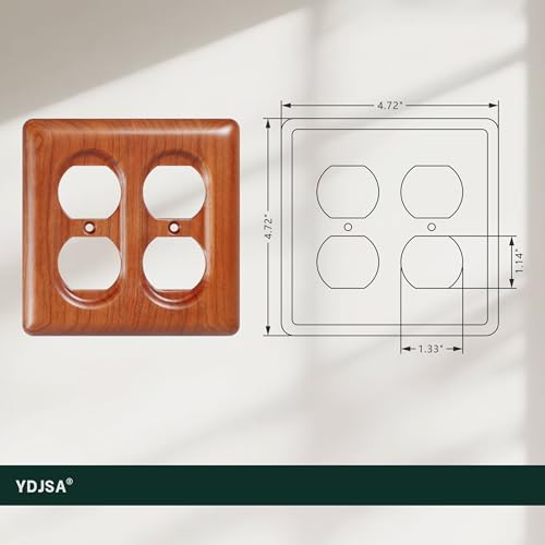 Cherry Electrical Outlet Covers Duplex Receptacle Natural Wood Wall Plate Cover - color: Cherry wood, size: Duplex Receptacle