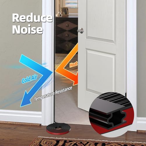 Black D-Shape Weather Stripping 20Ft (Fits 0.2–0.3in Gaps) - color: Black, size: 0.31" Thick x 20 Ft