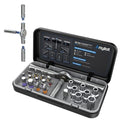 25 in 1 Magnetic Ratchet Screwdriver Set with 7 CRV Metric Sockets - color: Black, size: 25PCS