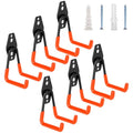 6 Pack Garage Hooks Heavy Duty - Supports 100 lbs(Orange) - size: 6 Pack
