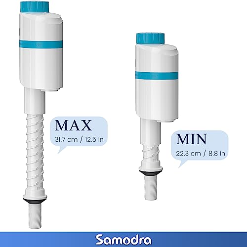 SAMODRA Silent Toilet Fill Valve, Adjustable Water Level, High Performance Flush Valve Replacement Kit, Anti-Siphon, Water-Saving, Easy Install in Minutes