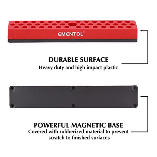 EMENTOL 2PCS 1/4" Magnetic Bits Holder Set - Red and Orange, 86PCS Hole, Bit Organizer with Strong Magnetic, Magnetic Bits Organizer, 2 Pieces - color: 2pcs(red+orange), size: Hex Bit Holder