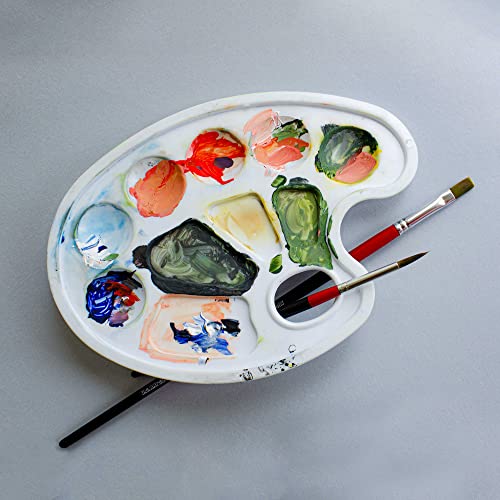 U.S. Art Supply 10-Well Plastic Artist Painting Palette (Pack of 3)