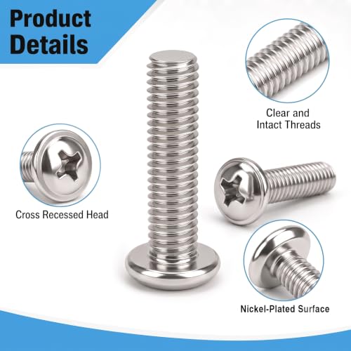 120PCS Assortment，Cabinet Pull and Knob Screws, M4×16/18/20/25/30mm, Machine Screws with Pan Washer Head, Metal Phillips Screws Kit for Drawer, Cupboard, Closet Handle Installation - size: M4×16/18/20/25/30mm