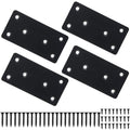 Mending Plate, Metal Steel Flat Straight Brace Bracket, Black Double-Wide Joining Plate for Wood Furniture Fastening & Fixing with 2 Sets of Screws of Different Lengths(50x100mm, 4 Pack) - style: 1.9"×3.9"/50*100mm