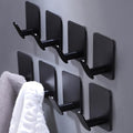 DELITON 8 Pack Adhesive Towel Hooks, Matte Black Wall Hooks for Bathroom - color: Black-8