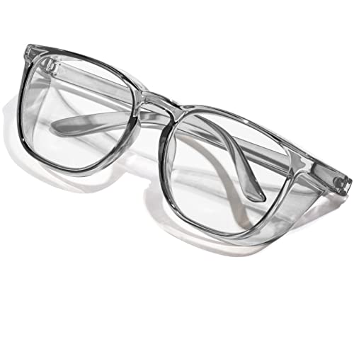 Safety Glasses Anti Fog Clear Blue Light Blocking Eye Protection Nurse Goggles for Women Men - color: B3 Clear Grey