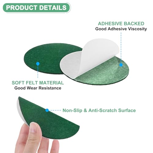 M METERXITY 30-Pack Lamp Base Felt, 4 Inch Dia. 2mm Thick Self Adhesive Round Fabric Felt Pads for Lamp/Furniture/DIY, Non-Slip Fiber Backed Patch Circles with Adhesive Backing [Green] - color: Green, size: 4" Dia