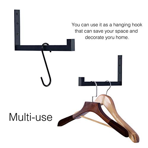 OVOV 6 Pack Heavy Duty Shelf Brackets Wall Mounted Industrial Farmhouse Floating Shelf Brackets with Lip (Black 6") - color: 6 Pcs, size: 6 Inch