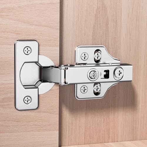 10Pcs Soft Close Full Overlay Cabinet Hinges with Clip-On Plate - color: Full Overlay, size: 10 Pieces