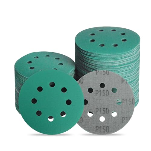 5 Inch 8 Hole P150 Grit Zirconia Wet Dry Sanding Discs - 50 Pack - size: 150 Grit