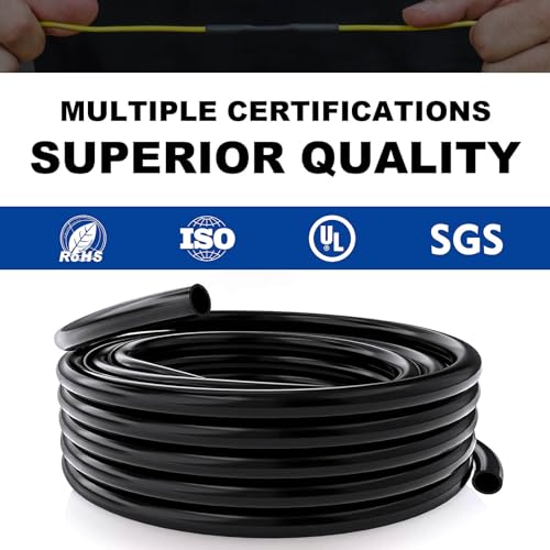 1/4" Heat Shrink Tubing, 65FT Marine Grade 3:1 Shrink Ratio Shrink tubing, Adhesive Lined Heat Shrink Tube, 1/4 Waterproof Shrink Tube for Wires Home Automotive-Black - size: 1/4"-65 Feet