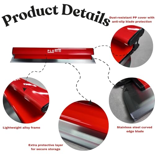 24 Inch Drywall Skimming Blade, Replaceable 0.50mm Stainless Steel Blade, Drywall Trowel for Gyprock, Drywall and Wall-Boardrd, Ergonomically Designed Grip - size: 24 inch