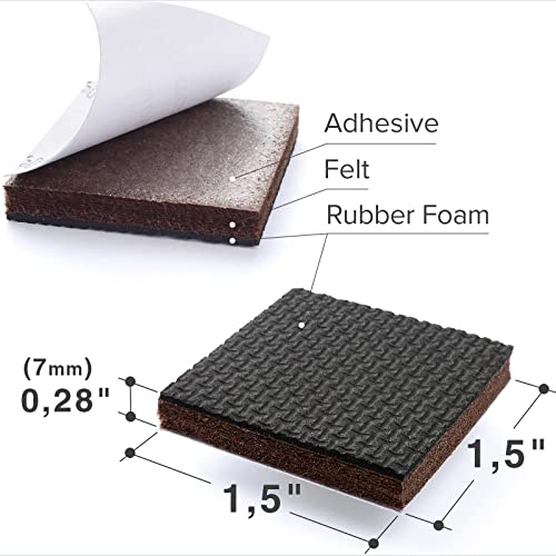 X-PROTECTOR Non Slip Furniture Pads – 24 Premium Furniture Grippers 1 1/2"! - size: 24 Square 1.5"
