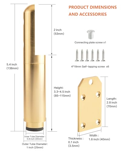 4 Pack Adjustable Furniture Legs Golden 3.3-4.5 Inch Coffee Table Height Extenders Nightstand Legs Replacement Support Metal Feet Desk Legs - color: Gold, size: 3.3-4.5 inch(4pcs)