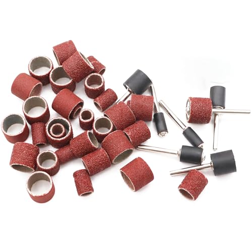Sanding Drum Set for Most Rotary Tools-Includes 138 Aluminum Oxide Drum Sander Sanding Sleeves (80,120,240 Grit),12 Drum Mandrels and 9 Sanding Bits,Sanding Bits Tool Accessories with Box - color: 159pcs-3 Styles