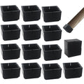 12PCS PVC Square Chair Leg Protectors with Felt Bottom, Non-Slip Furniture Pads for Hardwood Floors, Quiet Table Feet Caps Covers, Fits 1.65"-1.88" (42-48mm) - Black - size: 42-48mm/Black