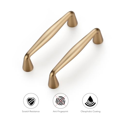 Ravinte Champagne Bronze Cabinet Handles Solid Handles,3 Inch,5 Pack - color: Champagne Bronze, size: 3 Inches Hole Center