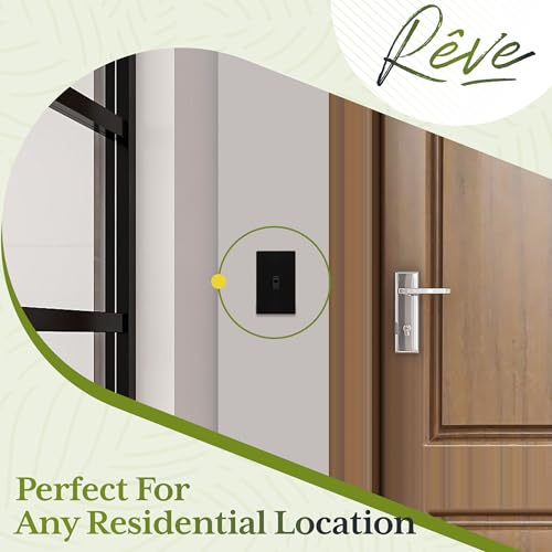 TG Mid-Size Screwless Toggle Light Switch Cover Plate, 1 Pack, Black - color: Black, size: 1 Gang