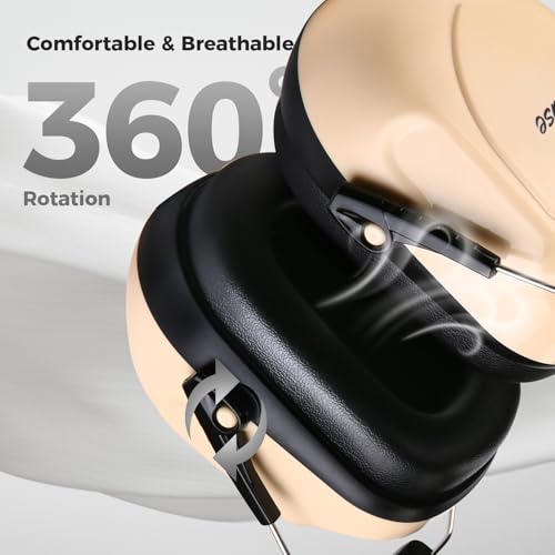 ProCase Hearing Protection Ear Muffs SNR 33dB, Noise Cancelling Headphones - color: 1 - Beige