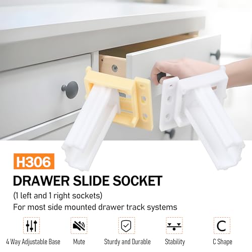 Drawer Slide Socket Set,Cabinet Hardware RV Drawer Part for 1" Drawer Slide - style: ¾” Slide Rail Groove